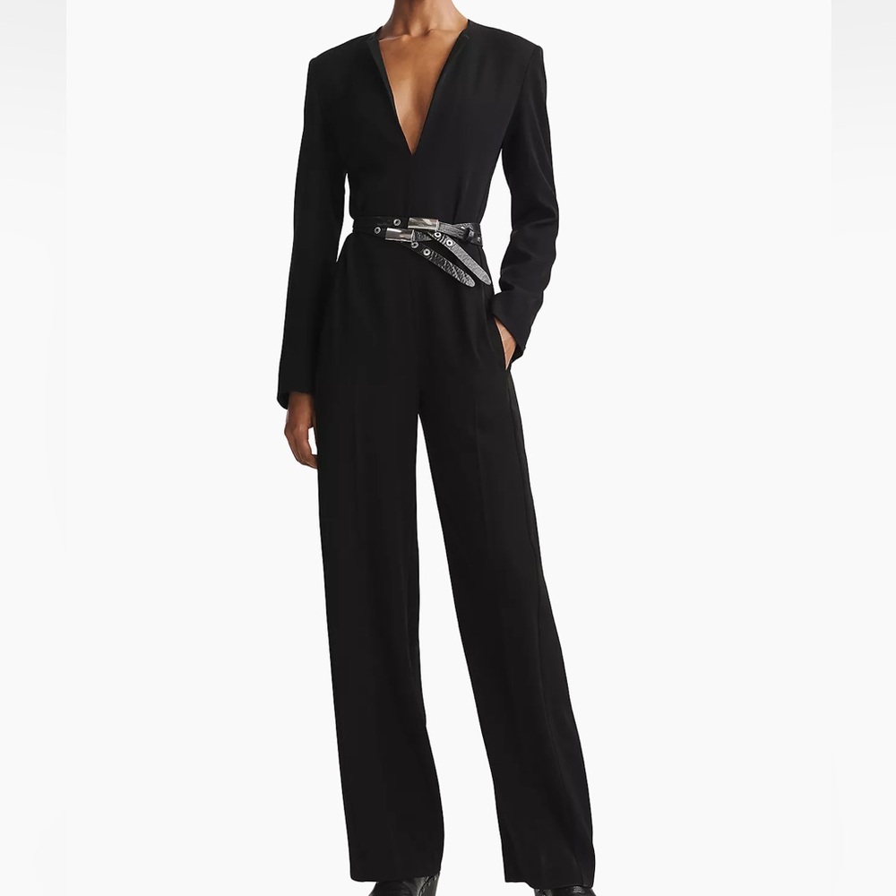 Rag & Bone Sonia Crepe Long-Sleeve Jumpsuit
